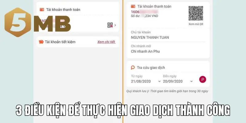 3 điều kiện để hội viên thực hiện giao dịch thành công