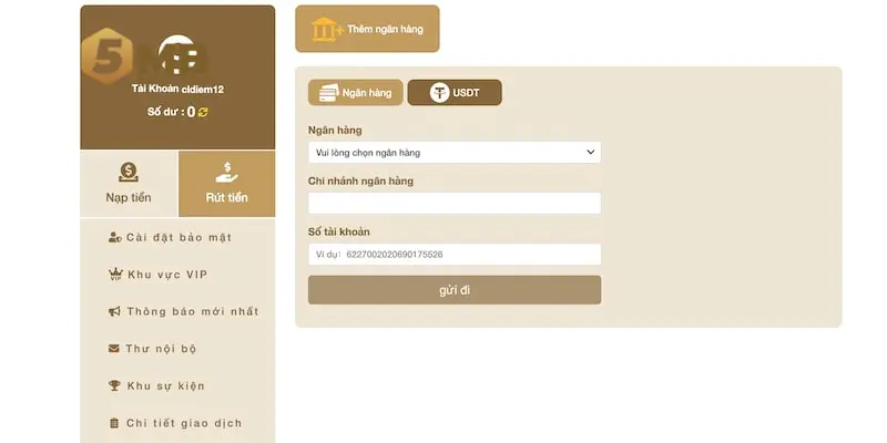 4 bước nhận tiền nhanh tại 5mb