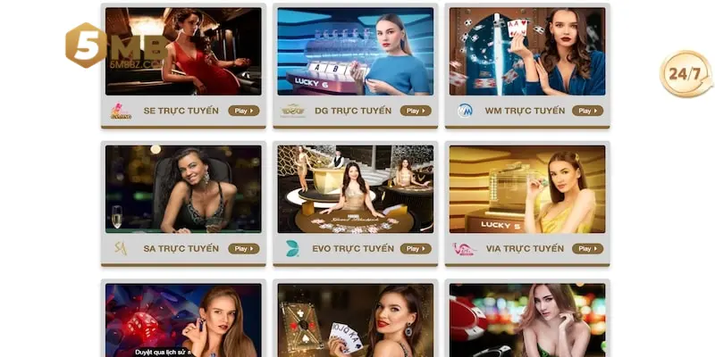 5mb nhiều sảnh casino chất lượng