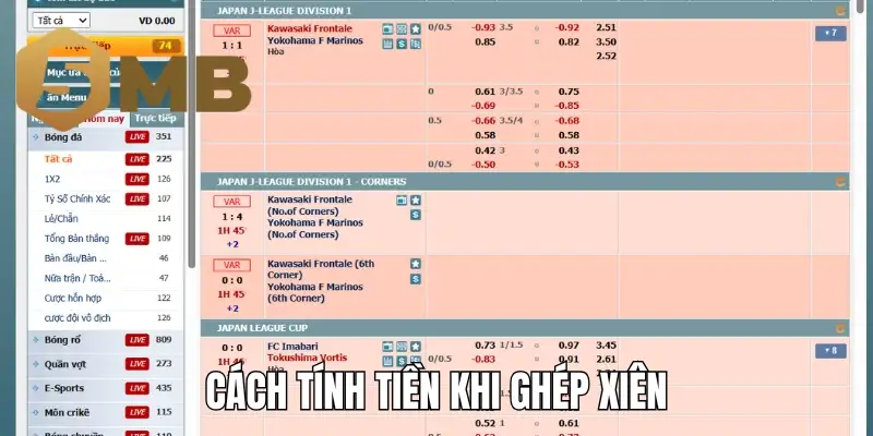 Cách tính tiền khi ghép xiên ở kèo Handicap và Tài Xỉu